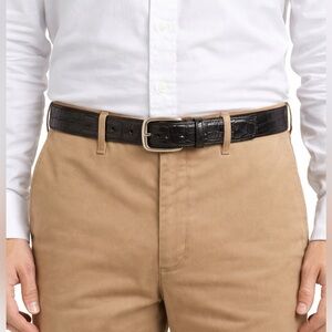 OLD MONEY Men’s Vintage Davanzati Aligator Belt, solid brass Buckle, Sz 44, 115